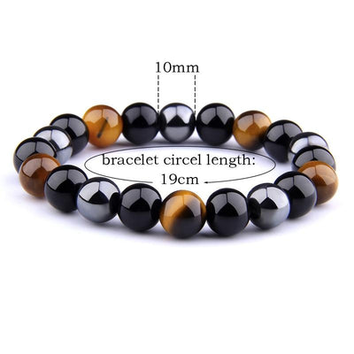 Tiger Eye Obsidian Beaded Bracelet With Healing Powers - Hautefull