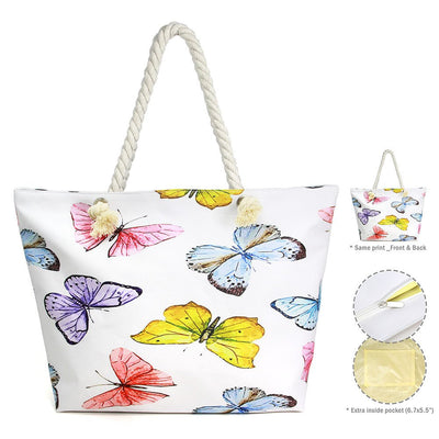 Trapeze Butterfly Print Beach Bag - Hautefull