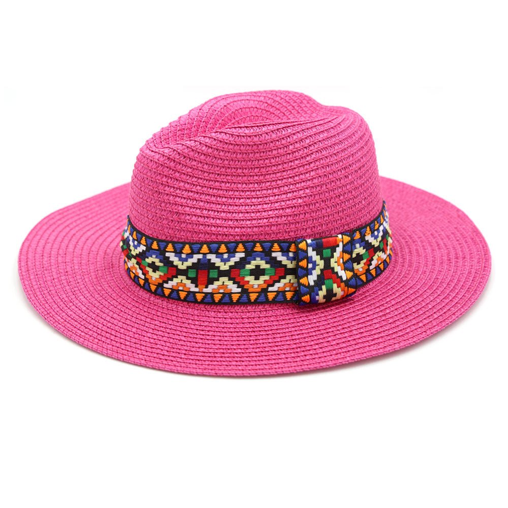 Tribal Print Band Panama Hat for Women - Hautefull