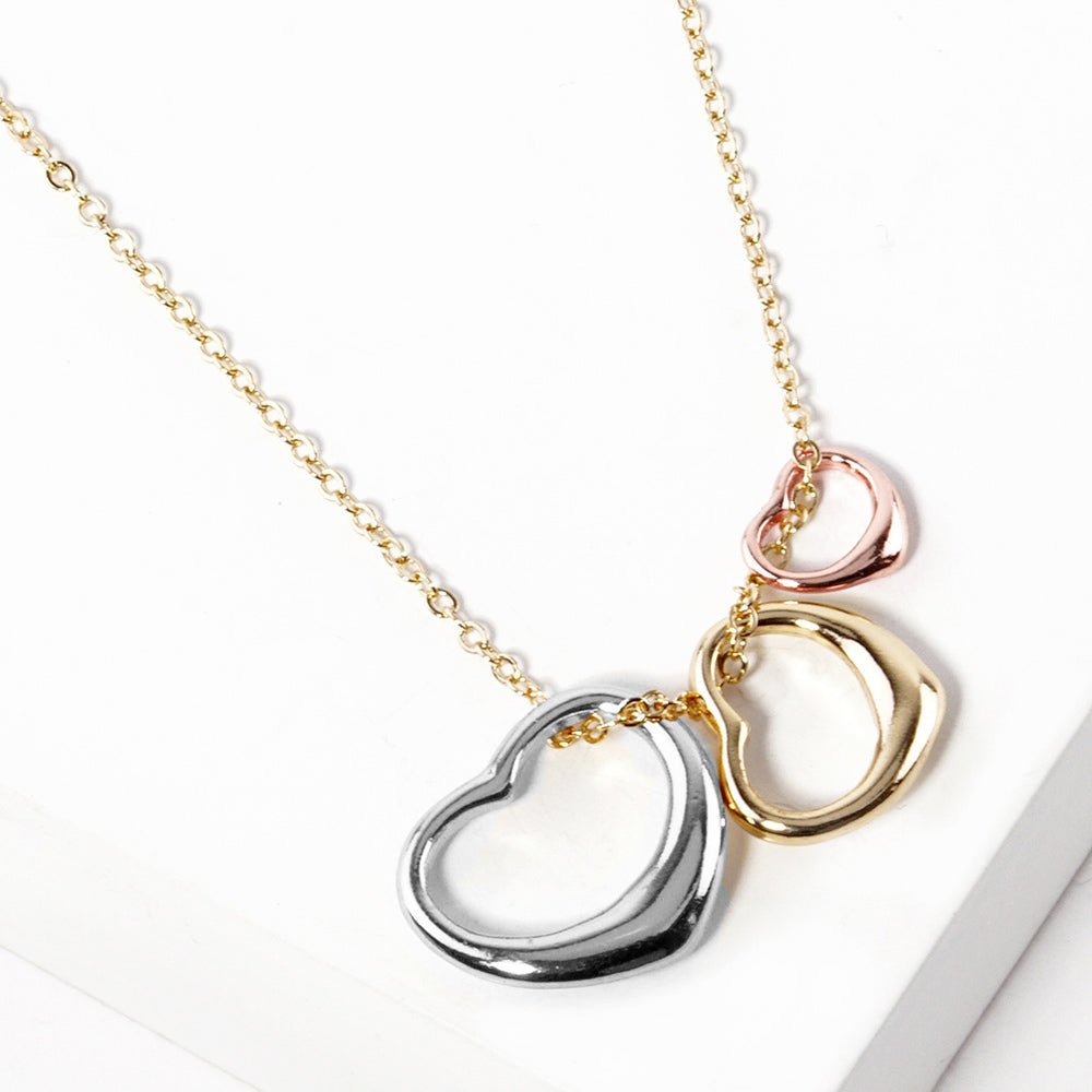 Trio Hearts Pendant Necklace - Hautefull