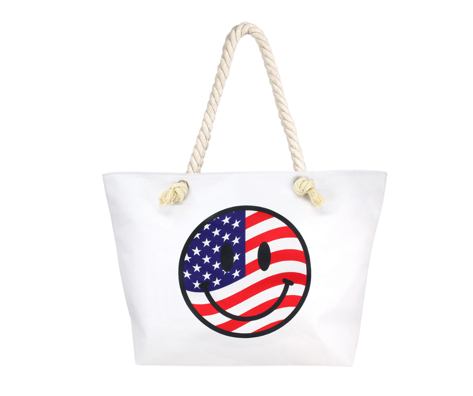 USA Flag Emoji Print Beach Bag - Hautefull