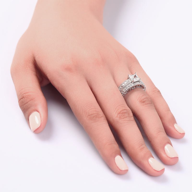 Victoria Wedding Engagement Ring Set - Hautefull