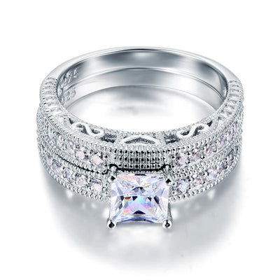 Victoria Wedding Engagement Ring Set - Hautefull