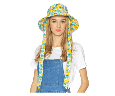 Women's Floral Print Bucket Hat With String - Hautefull